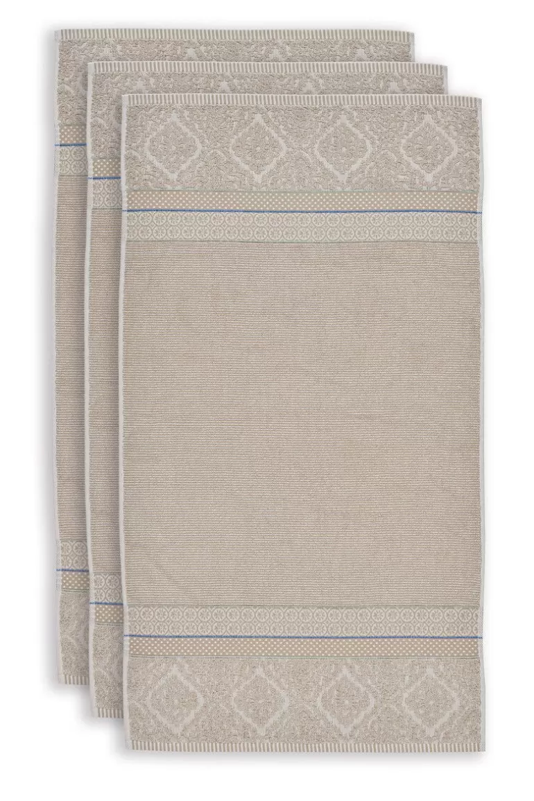 Pip Studio Badhanddoek Set/3 Soft Zellige 55X100 Cm Khaki Flash Sale