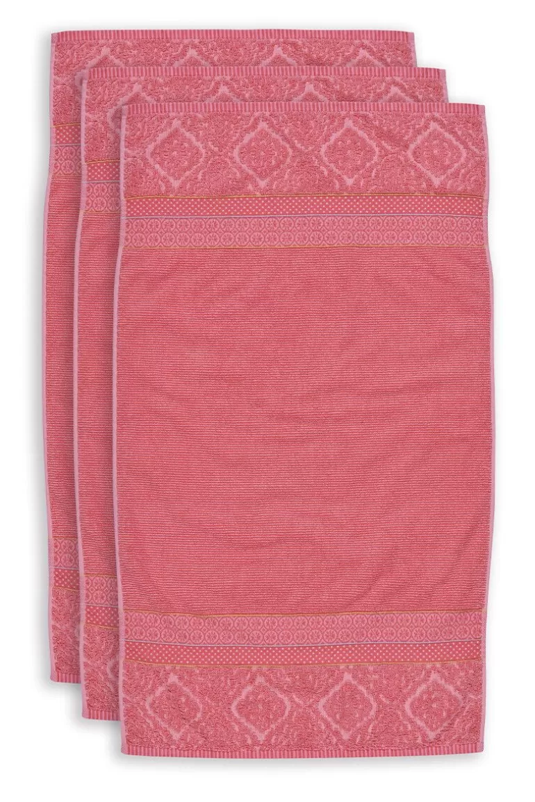 Pip Studio Badhanddoek Set/3 Soft Zellige 55X100 Cm Koraal Clearance