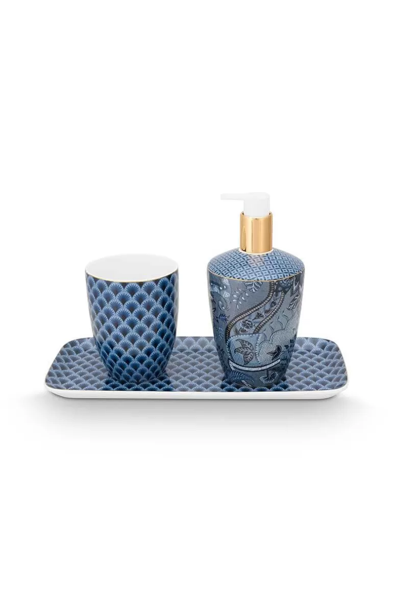 Pip Studio Badkamer Accessoires Set/3 Kyoto Festival Blauw Shop