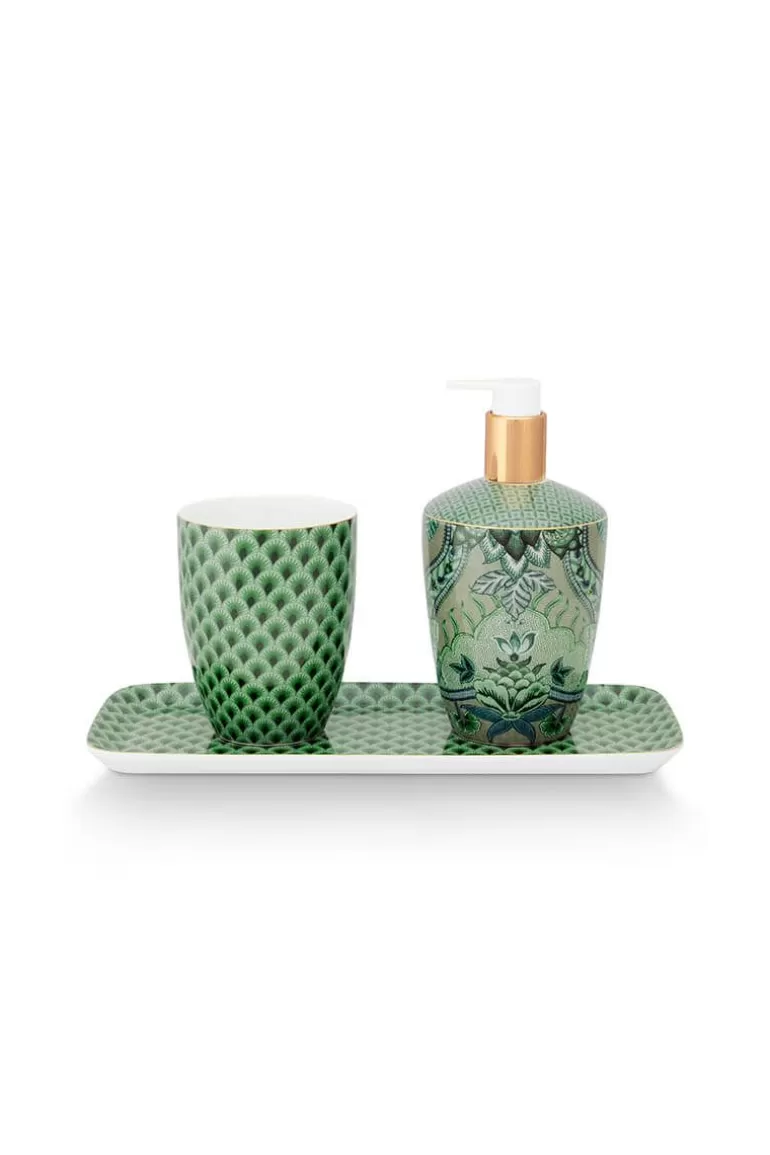 Pip Studio Badkamer Accessoires Set/3 Kyoto Festival Groen Sale