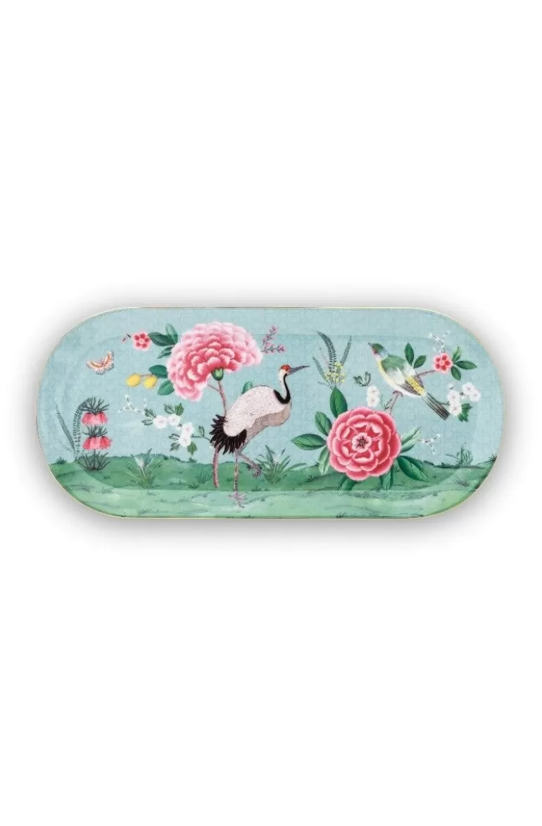 Pip Studio Blushing Birds Rechthoekig Taartplateau Blauw Outlet