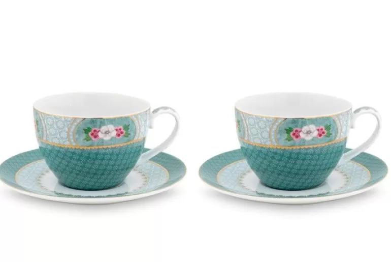 Pip Studio Blushing Birds Set/2 Cappuccino Kop & Schotel Blauw Fashion