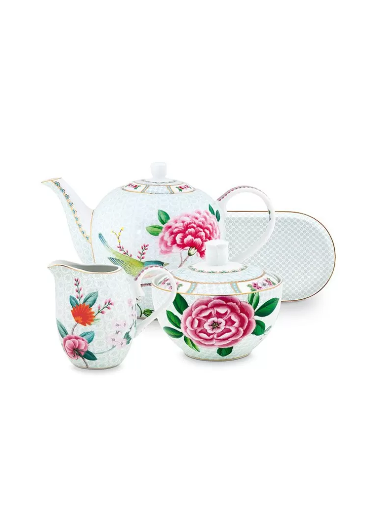 Pip Studio Blushing Birds Thee Set/4 Wit Shop