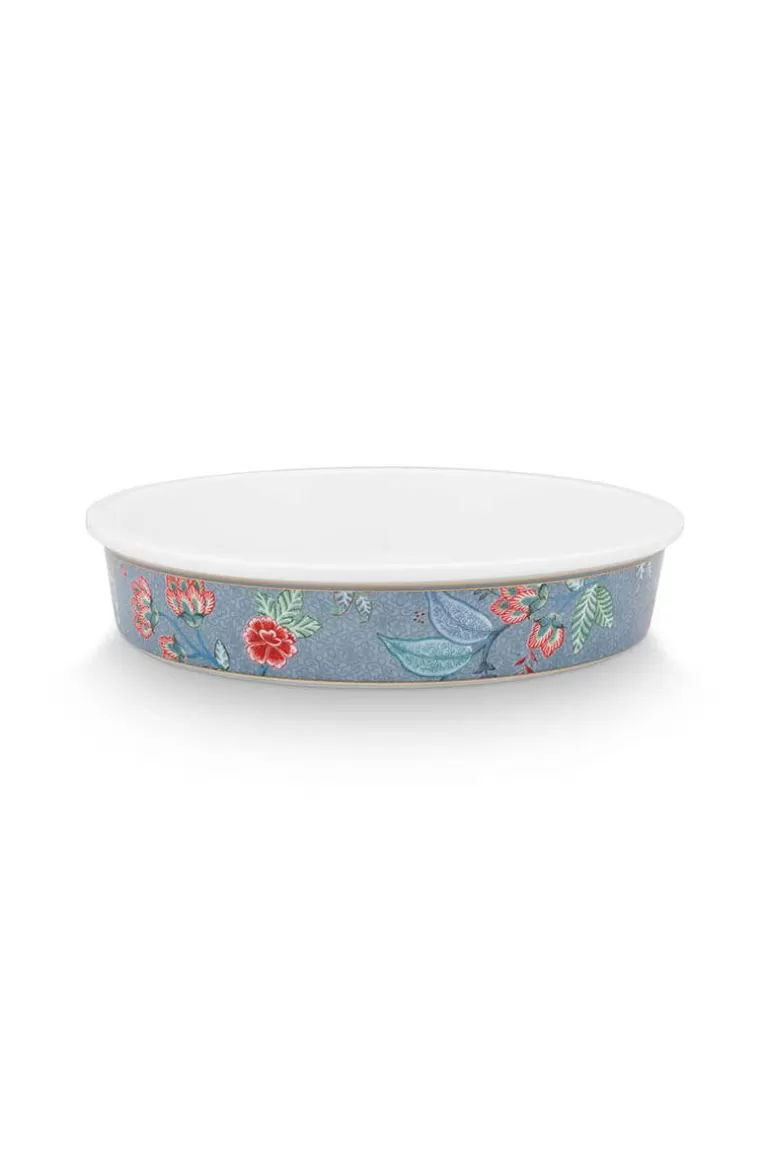 Pip Studio Flower Festival Serveerschaal Rond Licht Blauw Hot