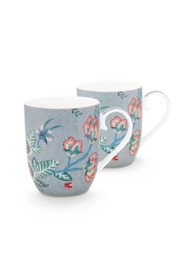 Pip Studio Flower Festival Set/2 Mokken Klein Licht Blauw Outlet