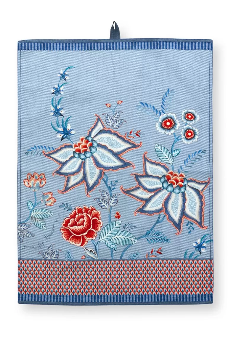 Pip Studio Flower Festival Theedoek Blauw Discount