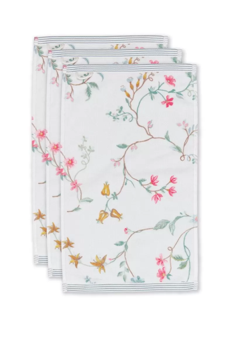 Pip Studio Gastendoek Set/3 Les Fleurs 30X50 Cm Wit Shop