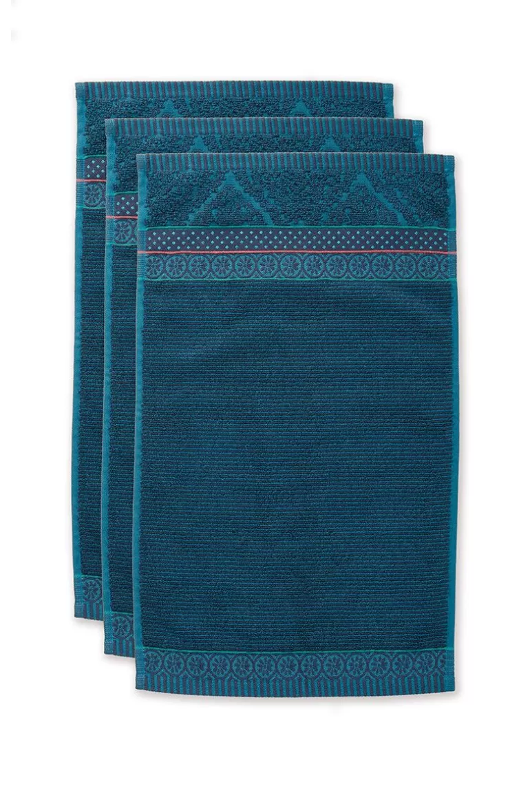 Pip Studio Gastendoek Set/3 Soft Zellige Donker 30X50 Cm Blauw Best