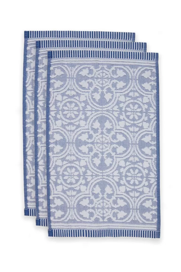 Pip Studio Gastendoek Set/3 Tile De Pip 30X50 Cm Blauw Cheap