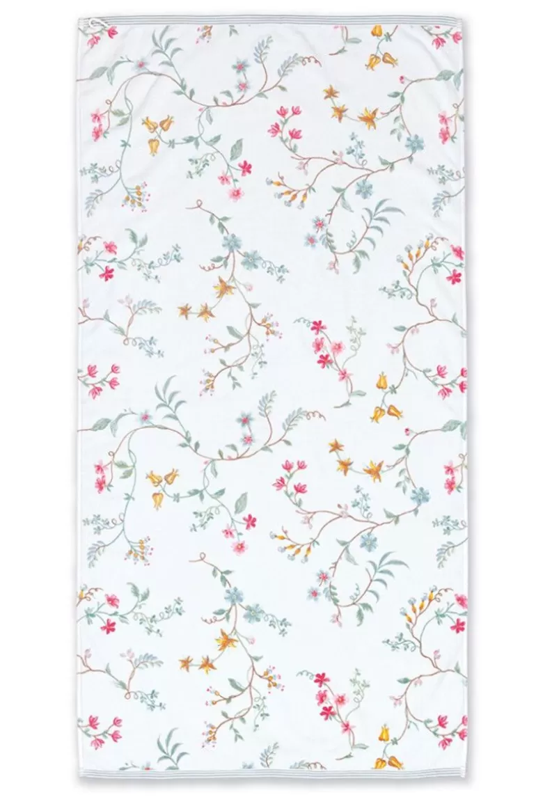 Pip Studio Grote Handdoek Les Fleurs 70X140 Cm Wit Sale