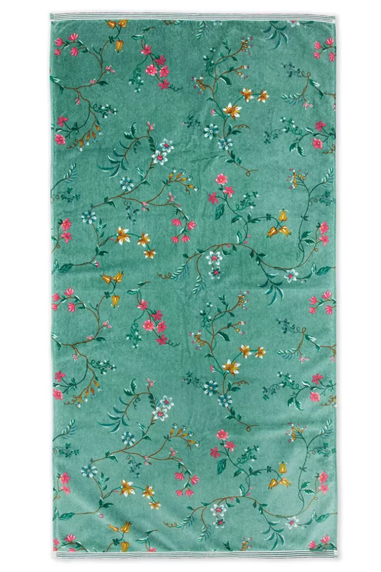 Pip Studio Grote Handdoek Les Fleurs 70X140 Cm Groen Fashion