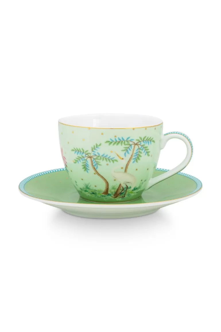 Pip Studio Jolie Espresso Kop & Schotel Groen New