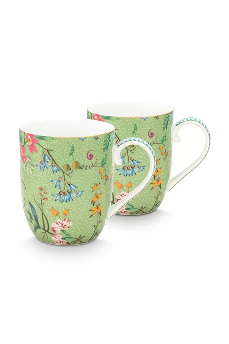 Pip Studio Jolie Set/2 Mokken Klein Bloemen Groen Fashion