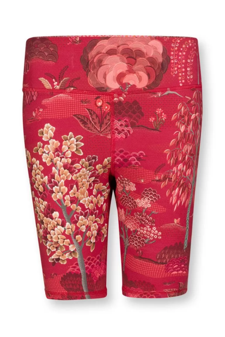 Pip Studio Korte Sportbroek Japanese Garden Rood Best Sale