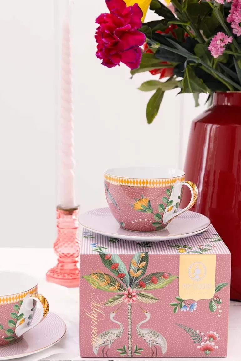 Pip Studio La Majorelle Set/2 Cappuccino Kop & Schotel Roze Discount