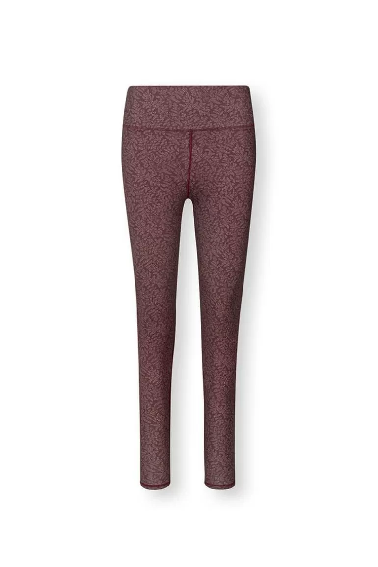 Pip Studio Lange Sportlegging Leafy Dots Terra Rood New