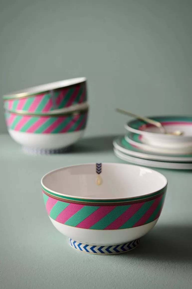 Pip Studio Pip Chique Stripes Kom Roze/Groen 18Cm Online