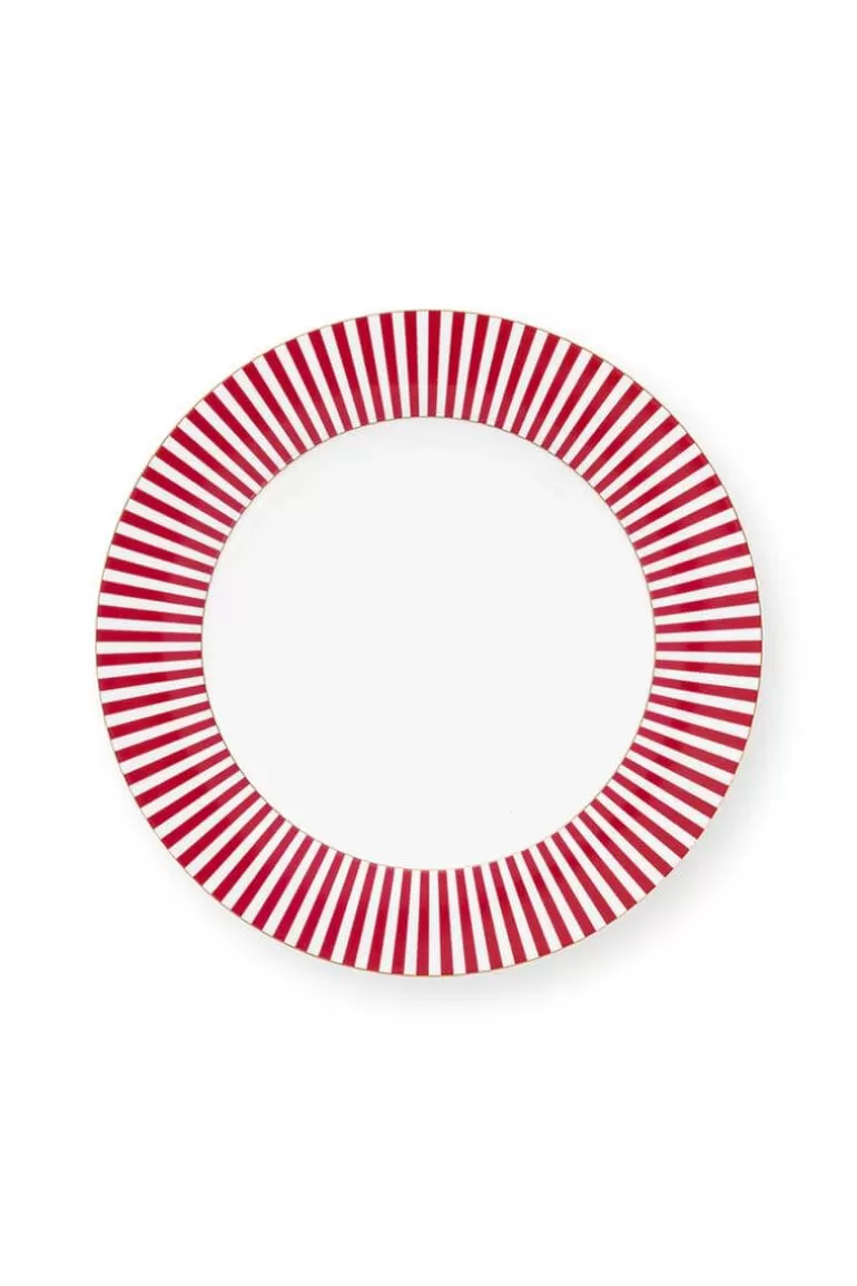 Pip Studio Royal Stripes Dinerbord Donker 26.5Cm Roze Sale