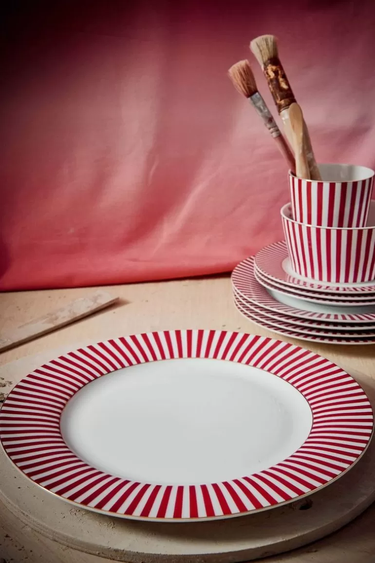 Pip Studio Royal Stripes Dinerbord Donker 26.5Cm Roze Sale