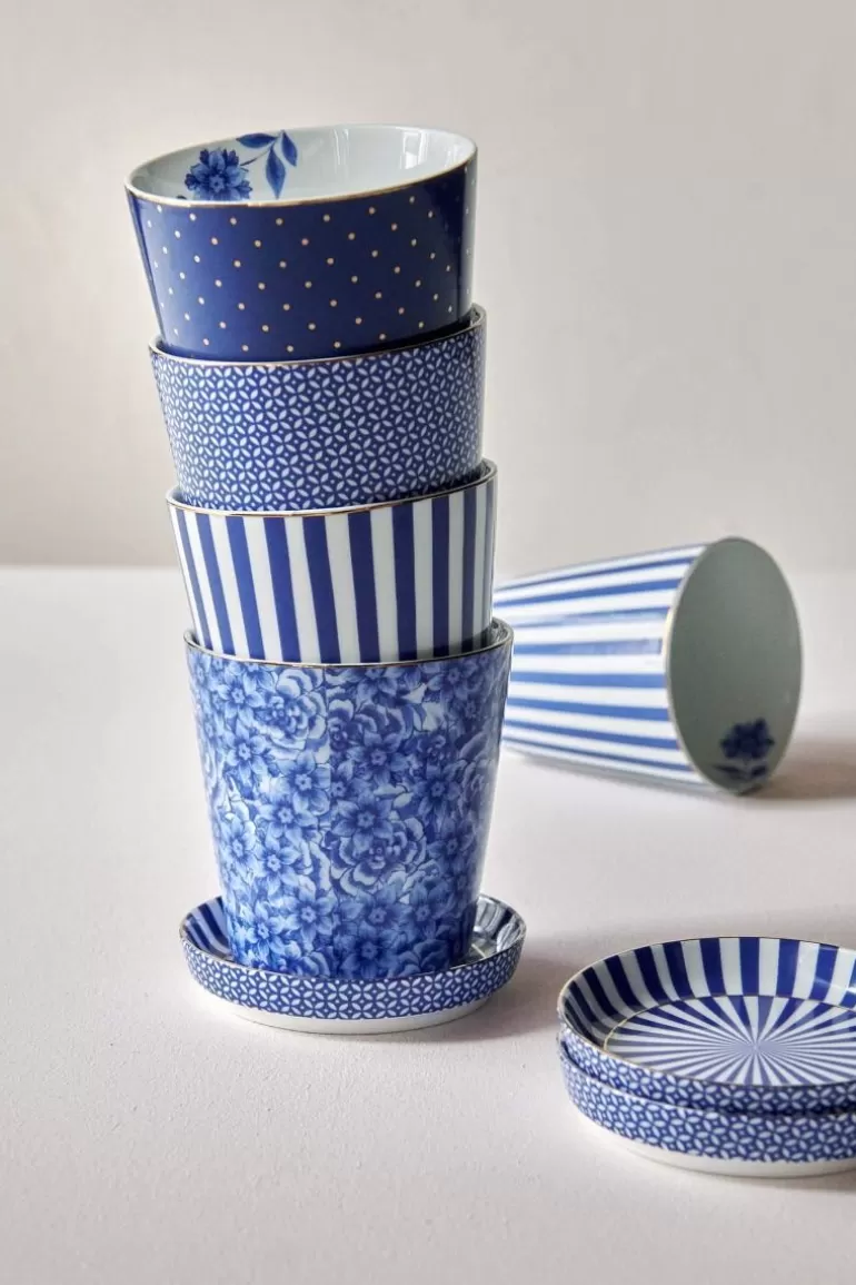 Pip Studio Royal Stripes Mok & Theetip Blauw Outlet