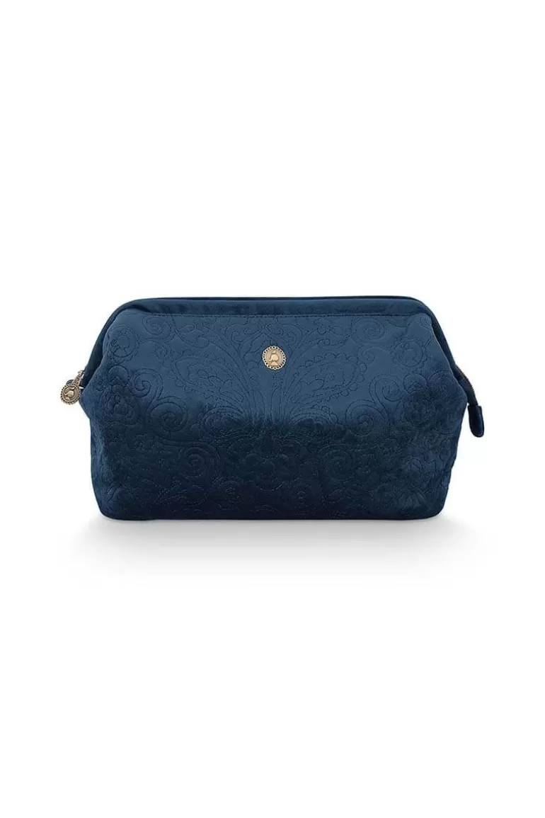 Pip Studio Toilettas Buidel Extra Groot Velvet Quiltey Days Blauw Hot