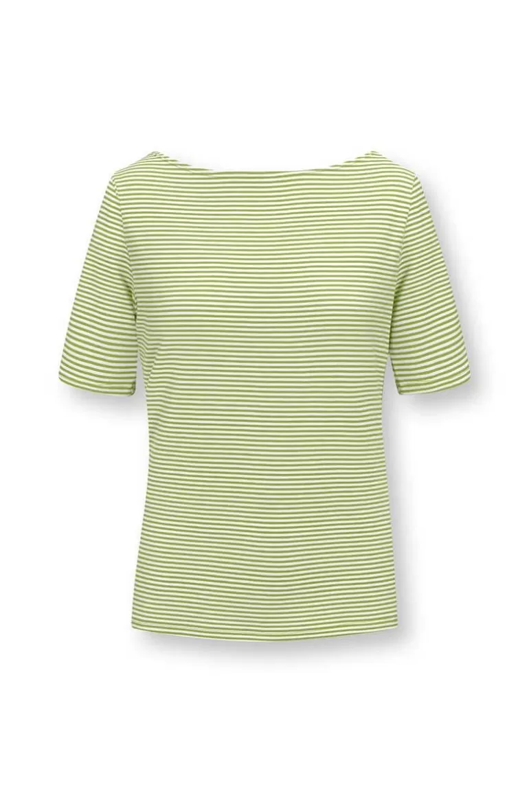 Pip Studio Top Korte Mouw Little Sumo Stripe Fel Groen Discount