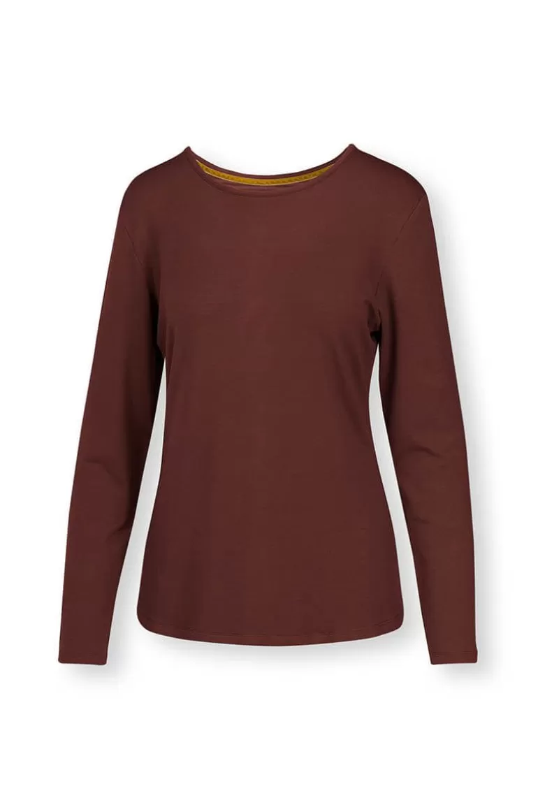 Pip Studio Top Lange Mouw Solid Terra Rood Store