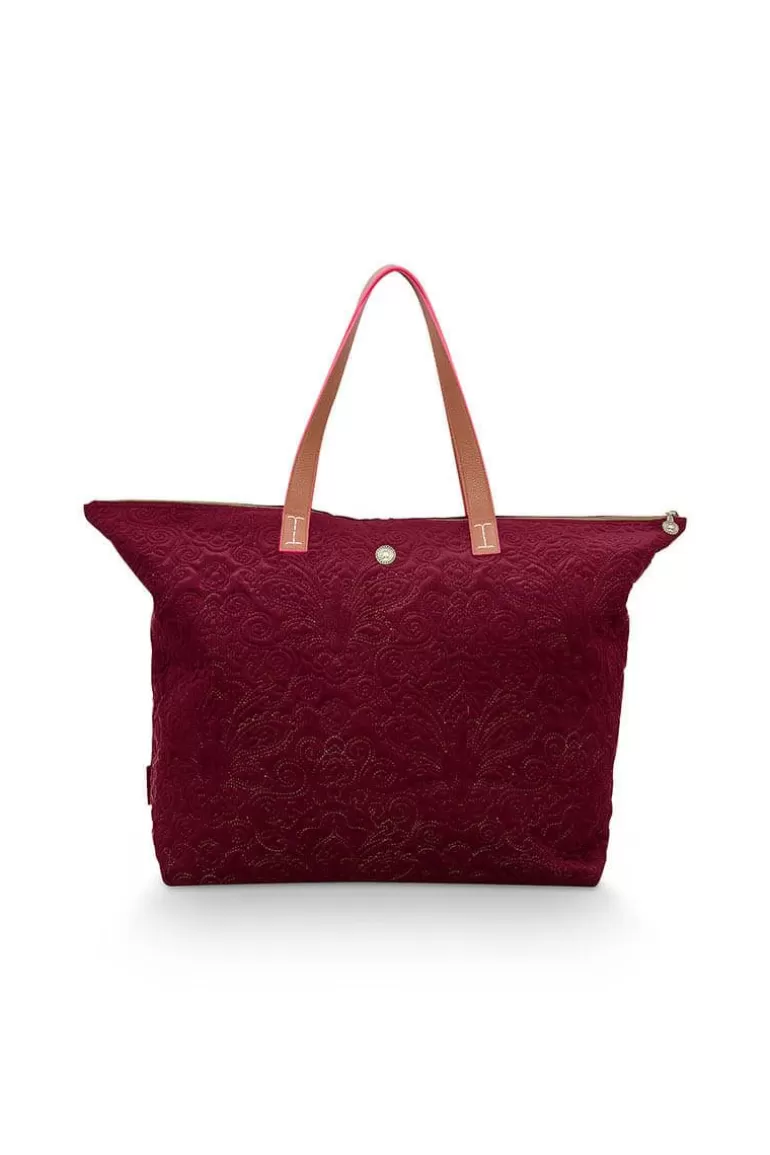 Pip Studio Tote Bag Velvet Quiltey Days Rood Best