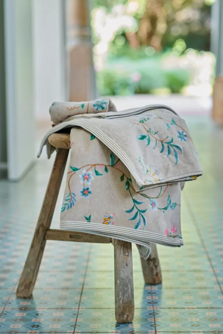 Pip Studio Washandje Set/3 Les Fleurs 16X22 Cm Khaki Hot