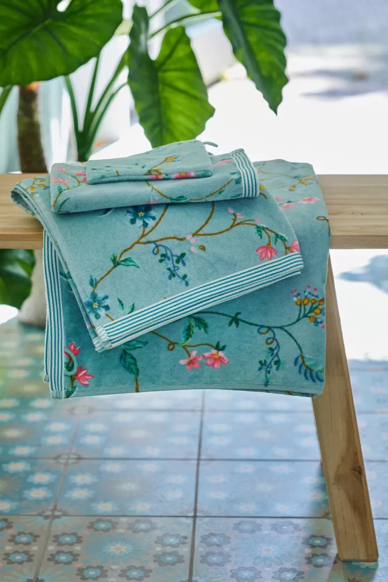 Pip Studio Washandje Set/3 Les Fleurs 16X22 Cm Blauw Shop