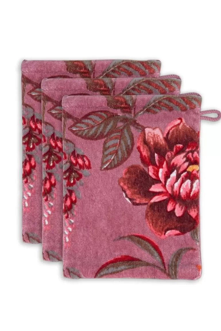 Pip Studio Washandje Set/3 Secret Garden Mauve 16X22Cm Paars Outlet