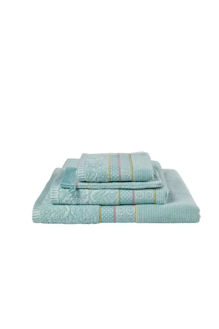 Pip Studio Washandje Set/3 Soft Zellige Blue 16X22 Cm Blauw Outlet