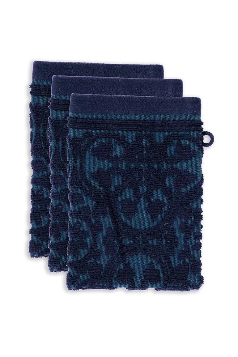 Pip Studio Washandje Set/3 Tile De Pip Donker 16X22 Cm Blauw Hot