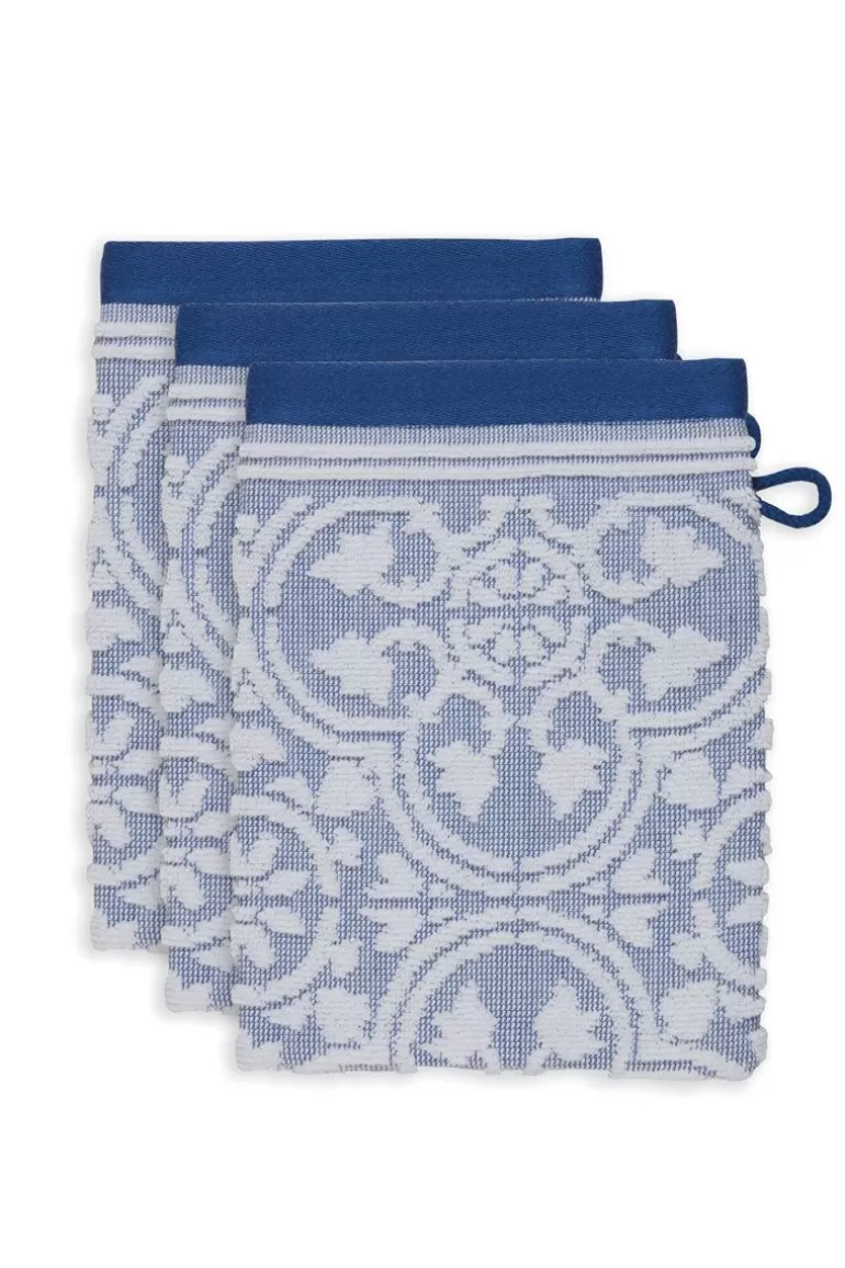 Pip Studio Washandje Set/3 Tile De Pip 16X22 Cm Blauw Discount