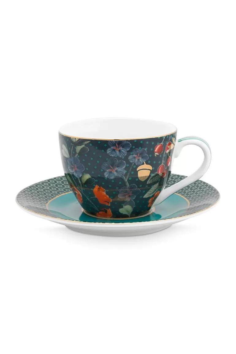 Pip Studio Winter Wonderland Espresso Kop & Schotel Donkerblauw Best